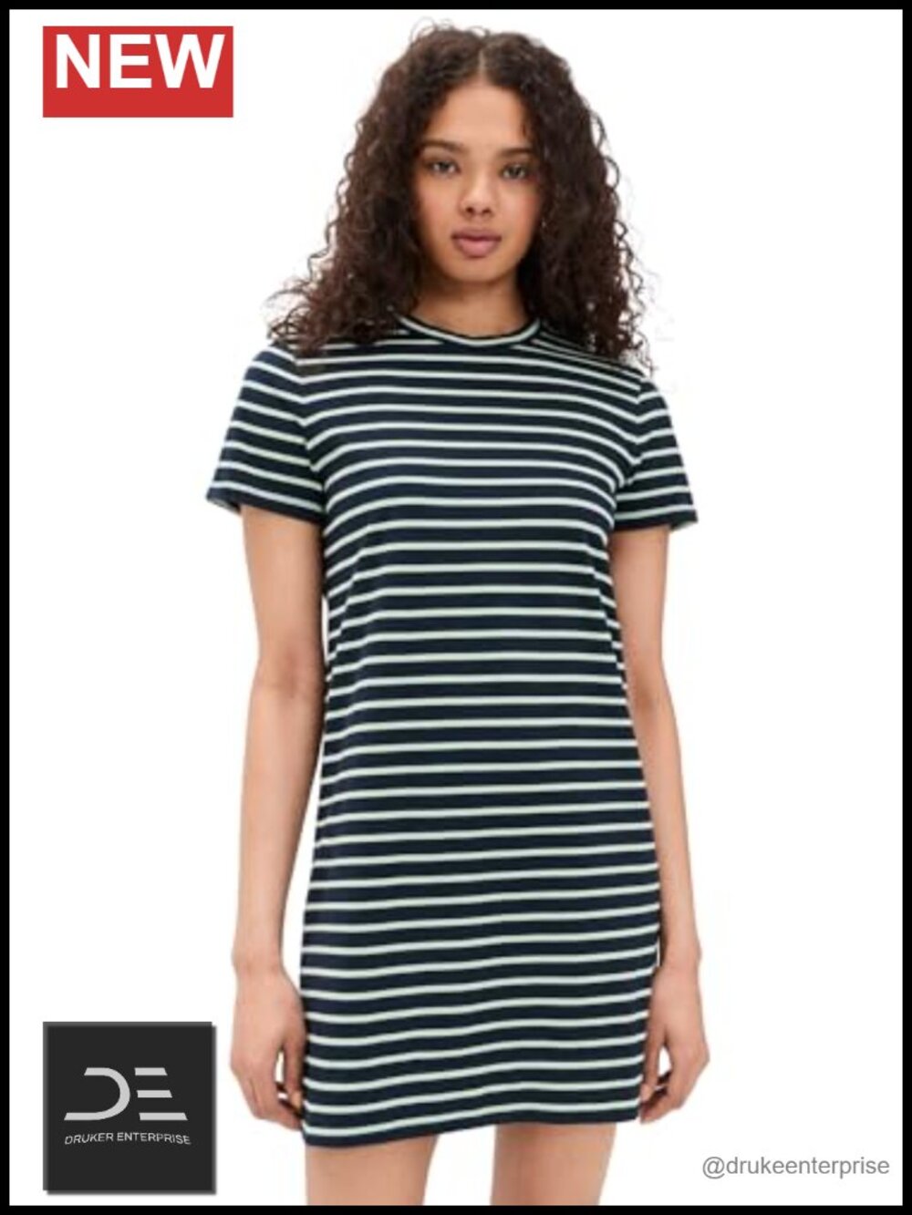 Women's Mini Tee Dress in Stripe
